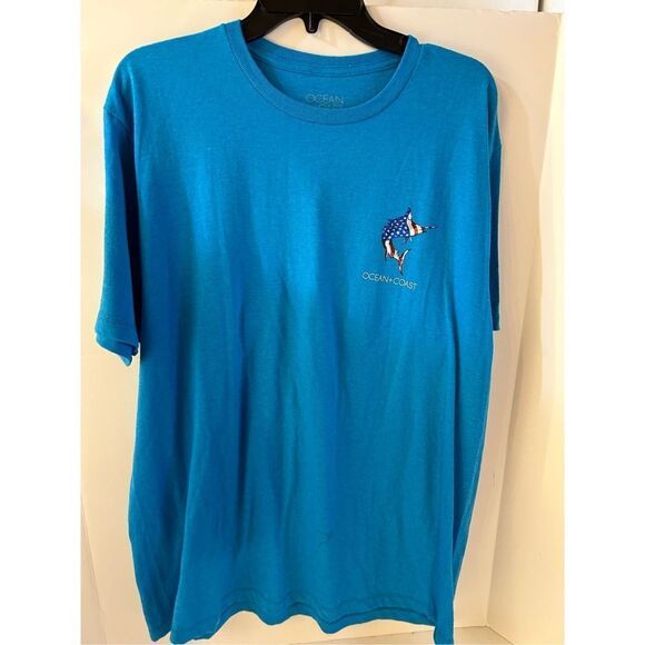 Ocean & Coast t-shirt large New Swordfish Stars Stripes turquoise heather - Picture 5 of 9